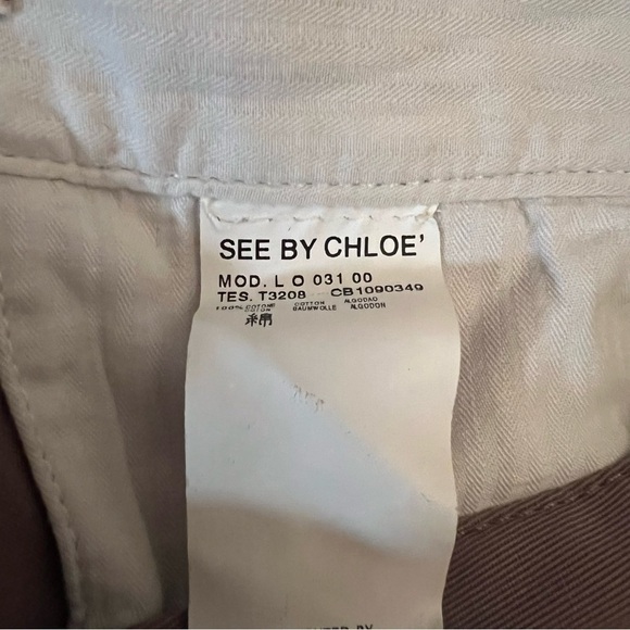 See By Chloe khaki Shorts SZ 4 - Picture 8 of 10